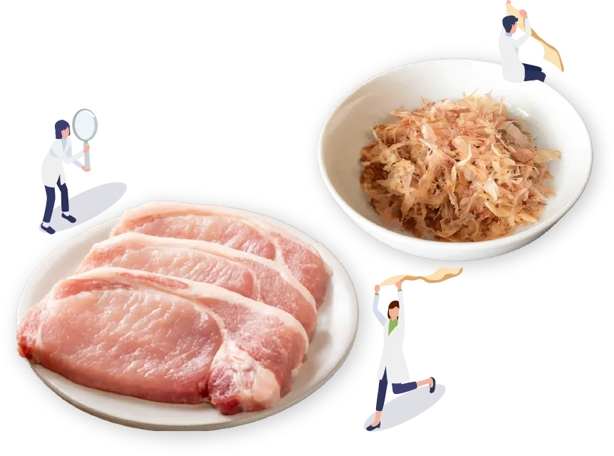 肉やかつおに含まれるうま味成分　「イノシン酸」